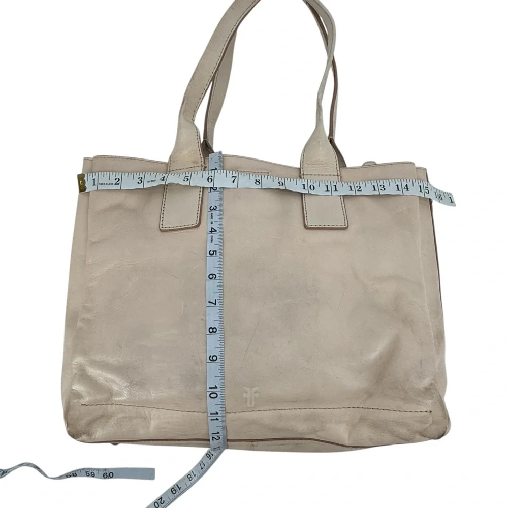Frye Cream Leather Llana Tote Shoulder Bag